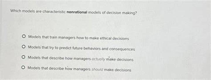 Which Models Are Characteristic Nonrational Models Of Decision Making